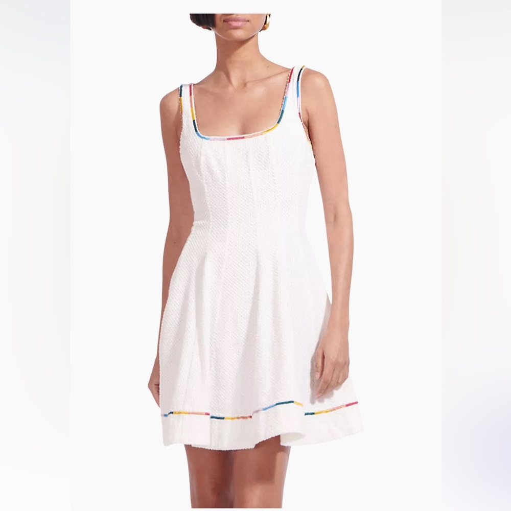 Staud Wells Embroidered Mini Dress